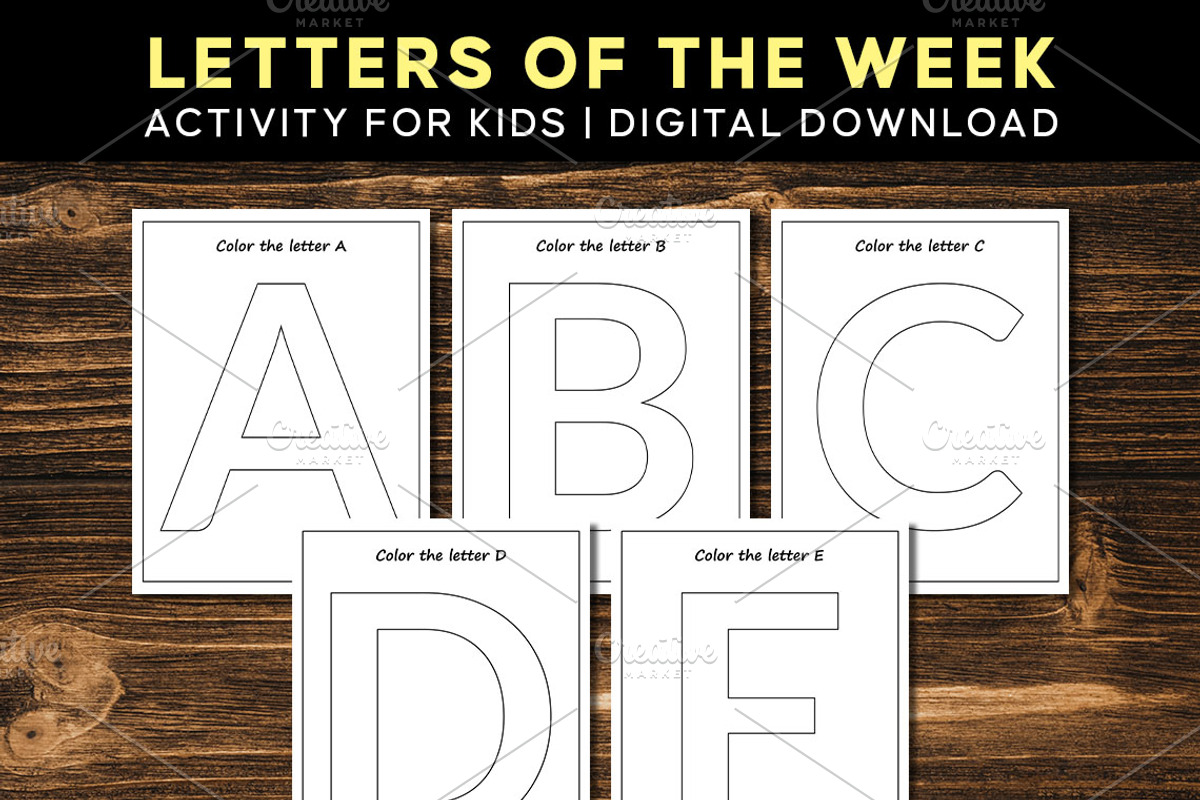 Letters of the Week A to Z Printable, a Print Template by Graphicsnext (Photo 1 of 4)