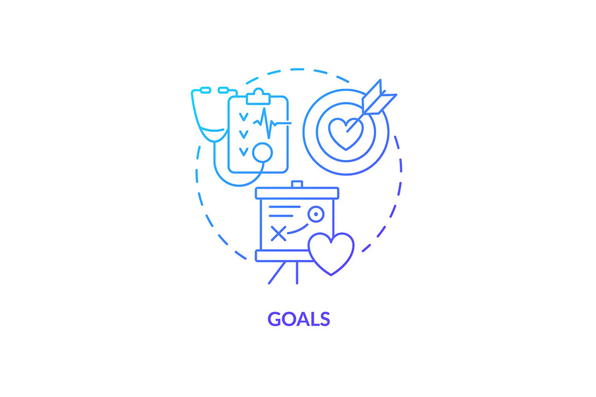 Goals blue gradient concept icon, an Icon by IMG Visuals