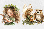 Fairy Girls Forest Animals Clipart, an Illustration by Rose Art (Thumbnail 2 of 5)