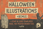 Halloween Illustrations + Bonus, an Illustration by Megflags (Thumbnail 1 of 5)