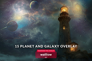 Planet & Galaxy Transparent Overlays