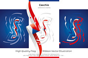 Czechia flag ribbon vector, a Templates & Theme by Simbos (Thumbnail 2 of 9)