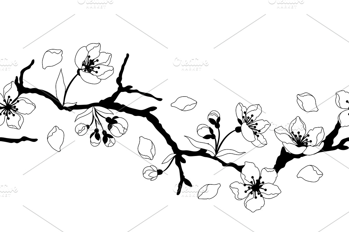 Pattern with spring flowers., an Illustration by incomible