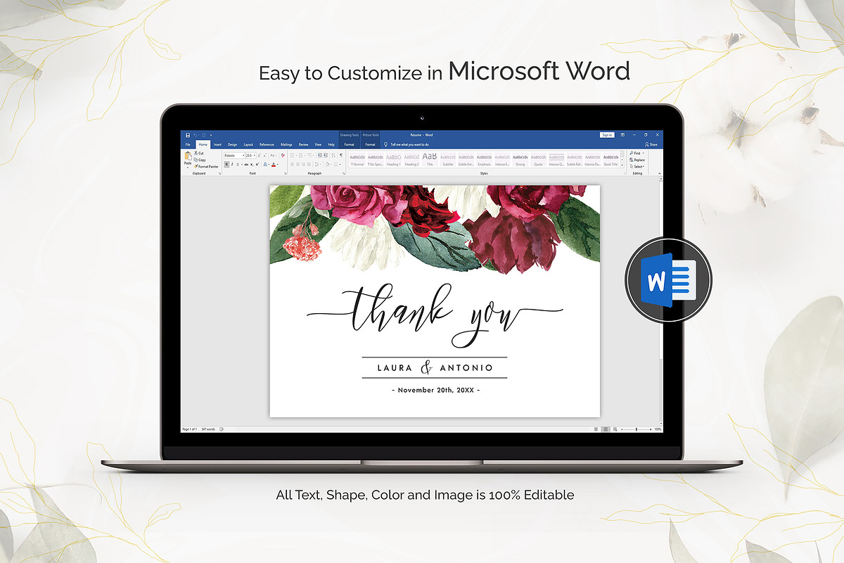Thank You Card, an Invitation Template by ShineOnWedding (Photo 10 of 11)