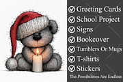 Whimsical Teddy Bear Christmas PNG, a Seasonal Illustration by Canvas Craft (Thumbnail 3 of 10)