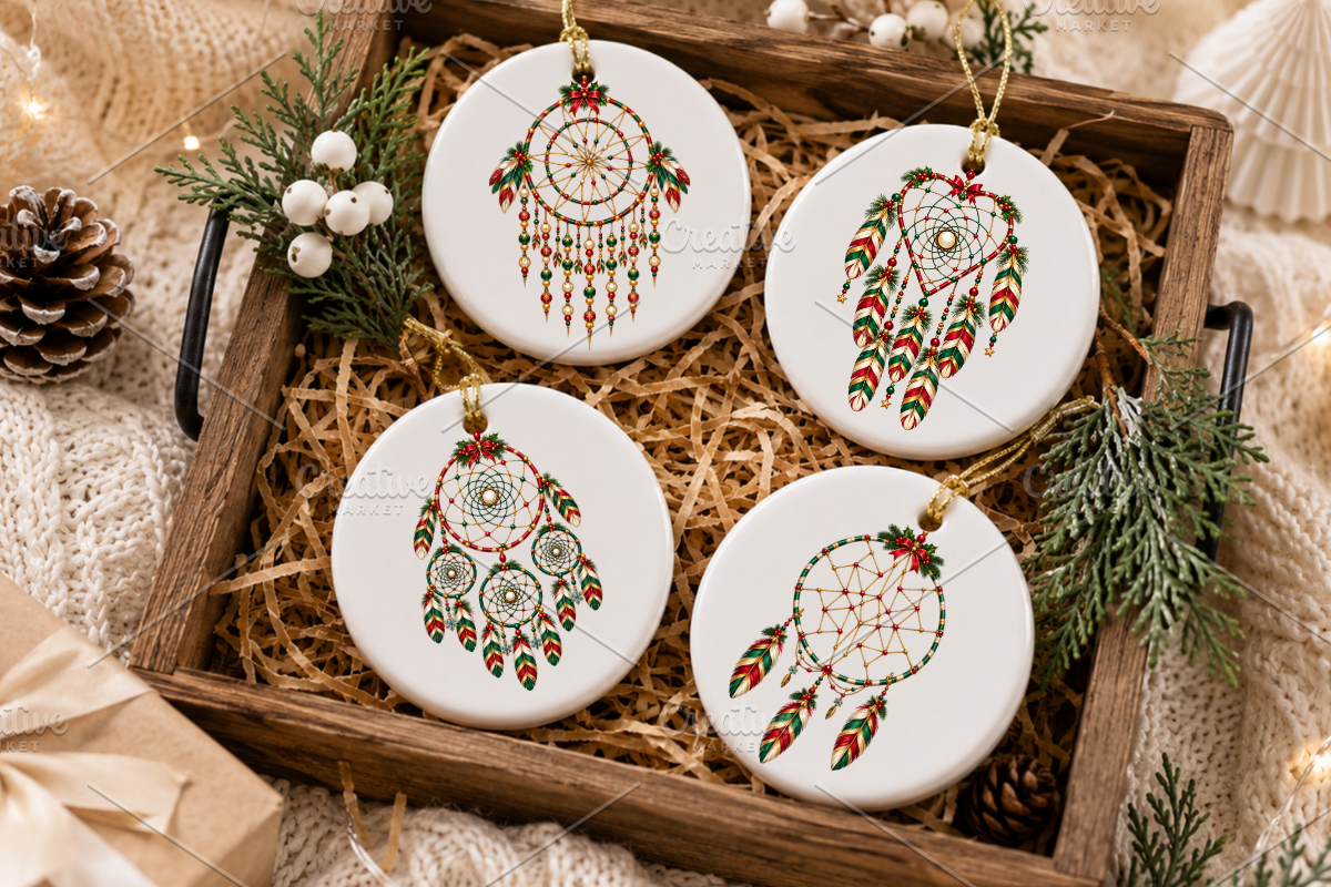 Christmas Dream Catcher Bundle, a Seasonal Illustration by Ink Gallery (Photo 7 of 10)
