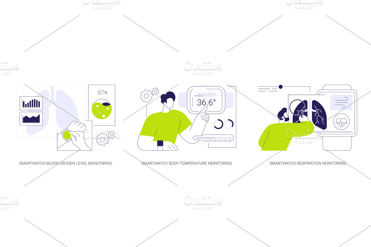 Smartwatch healthcare technologies, a Technology Illustration by Visual Generation