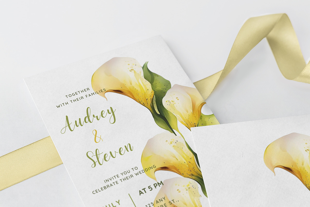 Wedding Template Bundle Calla Lilies, an Invitation Template by MarryMeMoments (Photo 2 of 8)