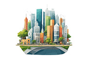 The green modern city skyline, an Illustration by Emdaduljs (Thumbnail 7 of 8)