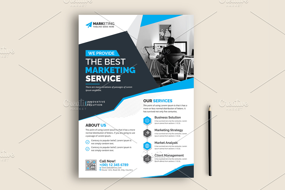 Corporate Flyer, a Marketing Template by GraphicsBurg (Photo 1 of 4)