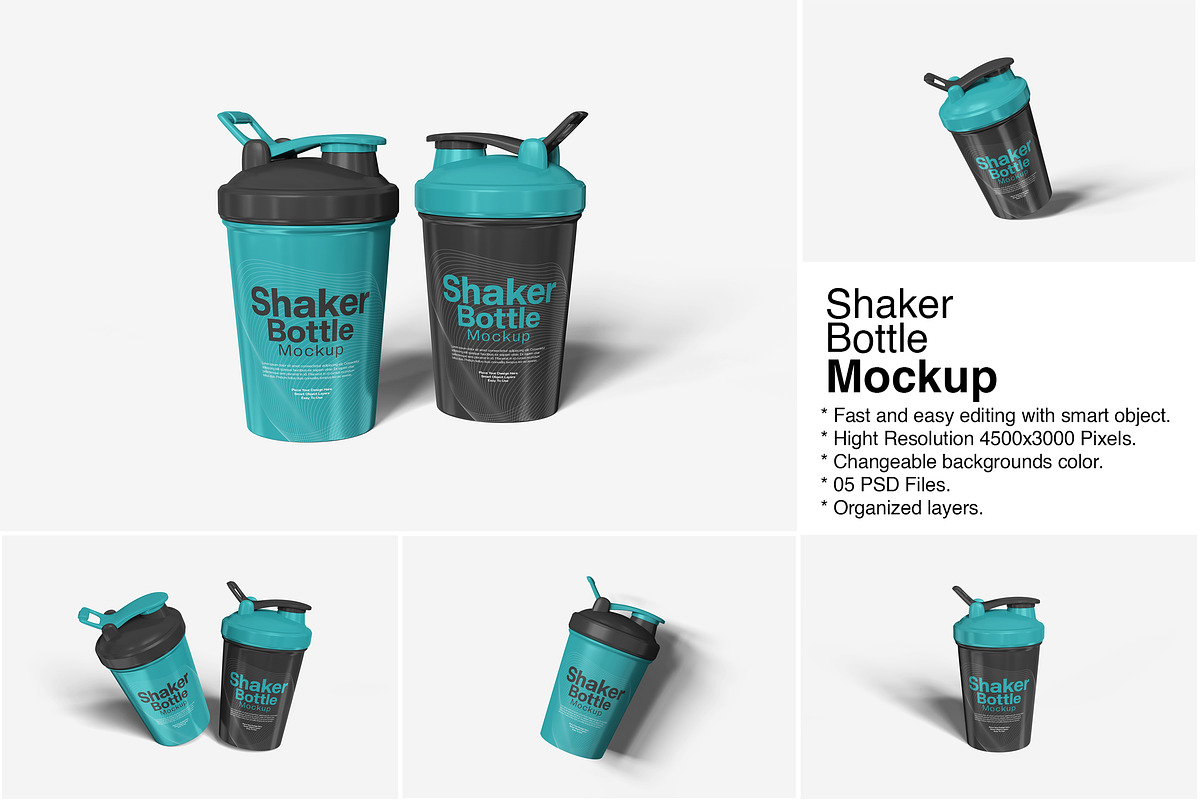 Shaker Bottle Mockup, a Product Mockup by Indah (Photo 1 of 6)