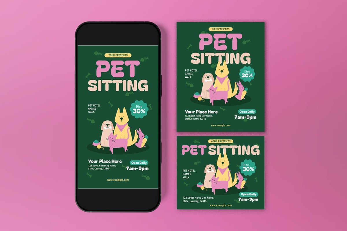 Pet Sitting Flyer, a Flyer Template by graphicook (Photo 3 of 3)