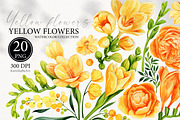 Watercolor Yellow flowers wildflower, an Object Graphic by KarinkaBU (Thumbnail 1 of 7)