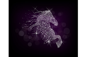 Constellation Horse. hand drawn. Not, an Animal Illustration by Nenahliadava Design
