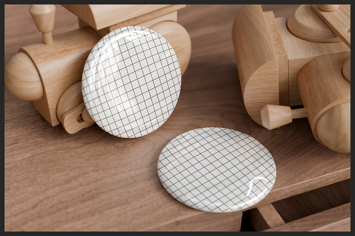 Round Pin Badge Mockup, a Merchandise Mockup by Muhazdinata (Photo 7 of 9)