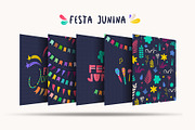 Festa Junina - Designs for postcards, a Decorative Illustration by Popova (Thumbnail 1 of 5)