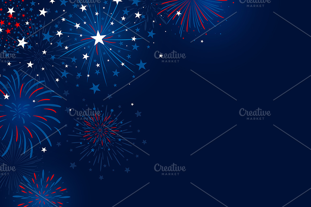 Fireworks 4th of july, a Seasonal Illustration by ArtBackground