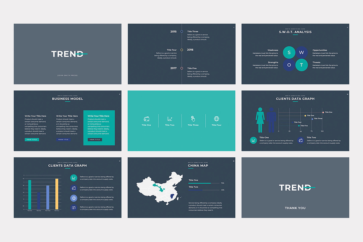 Trend Business PowerPoint Template, a Presentation Template by slidequest