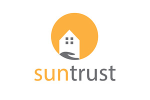 House with sun and trustful hand, an Illustration by LogosDen