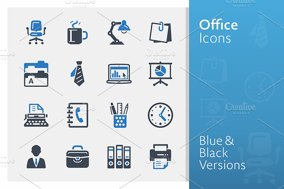 Office Icons Blue Series