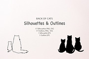 Cat back view SVG EPS, an Animal Illustration by Corner Croft (Thumbnail 2 of 4)