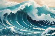 Ocean Waves, a Decorative Illustration by h.utomo (Thumbnail 8 of 31)