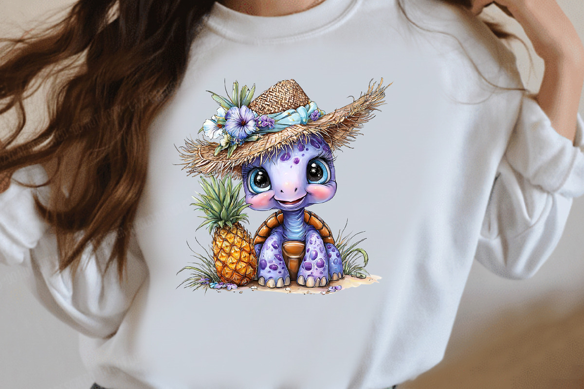 Whimsical summer turtle Clipart, a Seasonal Illustration by Designworld (Photo 7 of 9)