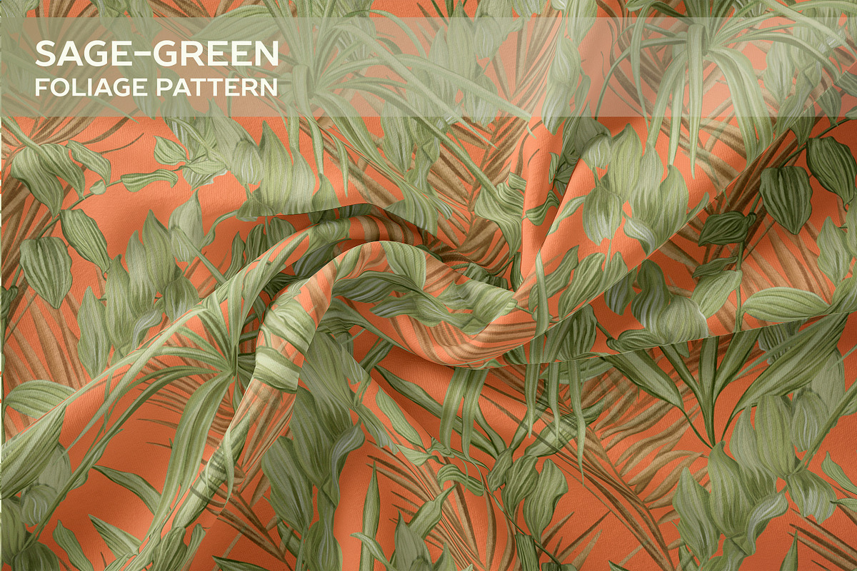 Sage-green foliage pattern, a Pattern Graphic by ANAKOTO (Photo 4 of 13)
