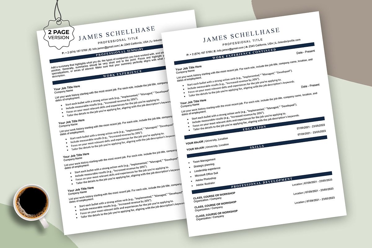 Modern ATS Resume Template in word, a Resume Template by Design_Xlab (Photo 2 of 10)
