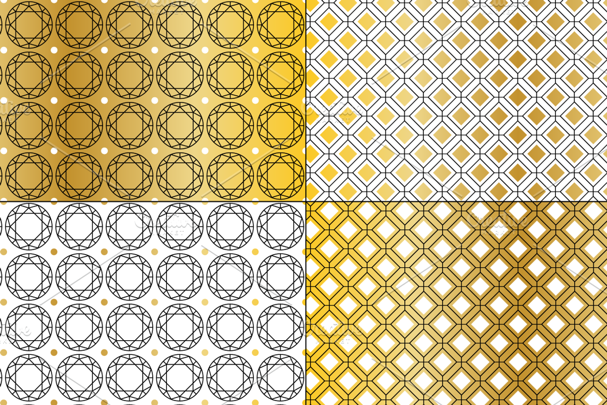 Gold Art Deco Seamless Patterns preview 5