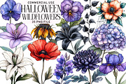 Goth Halloween Wildflowers Clipart, an Illustration by Daily.Designs (Thumbnail 1 of 5)