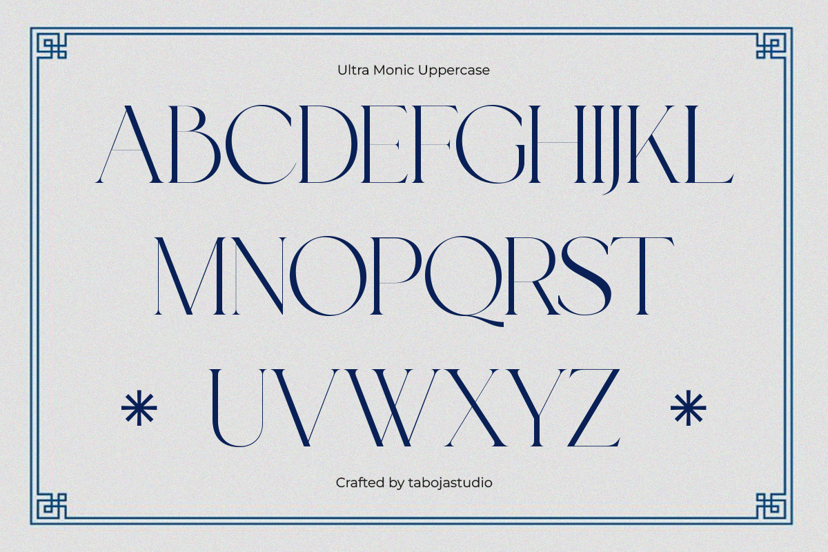 Ultra Monic | Serif Display, a Serif Font by Taboja Studio (Photo 7 of 10)