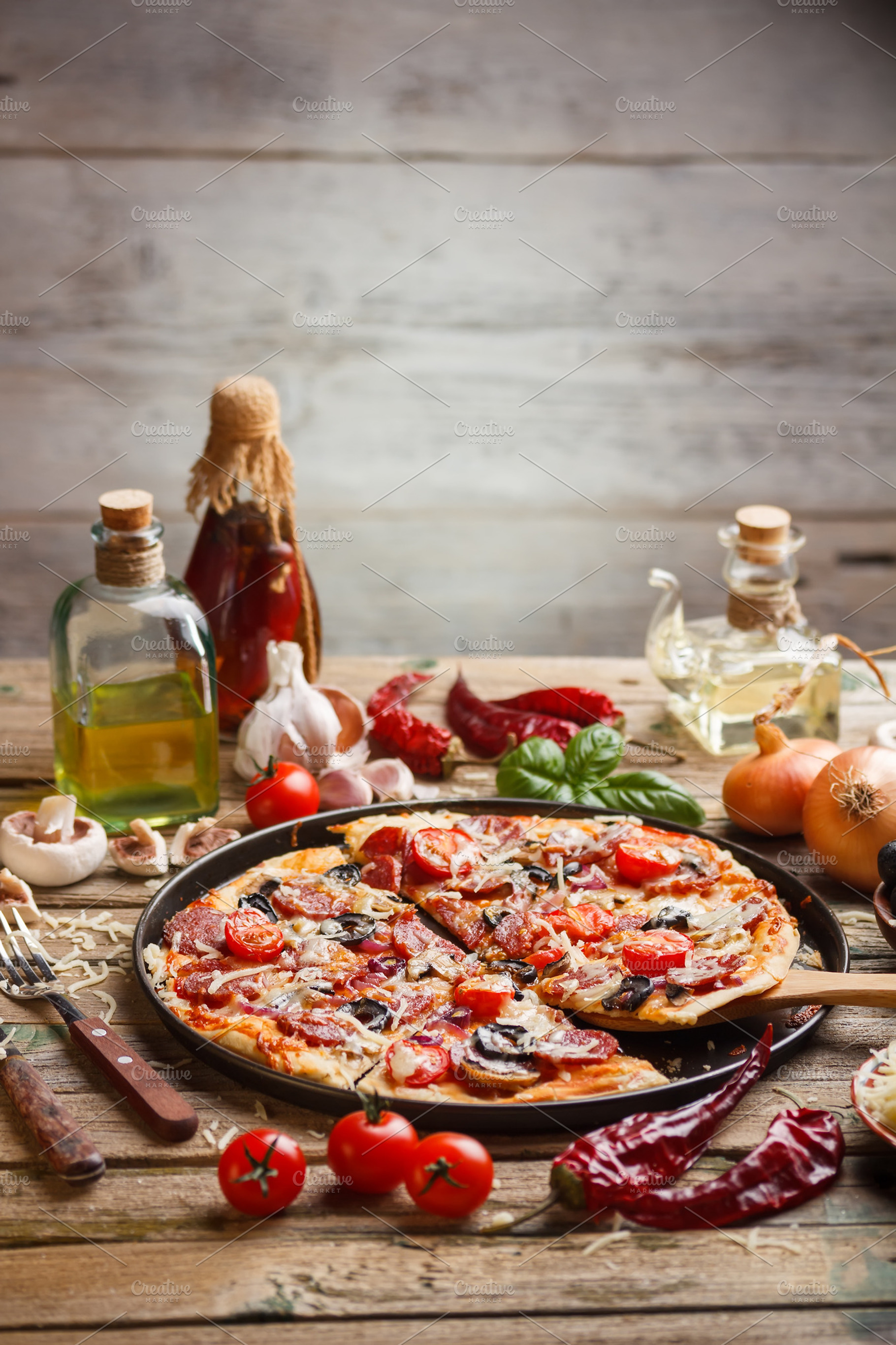 Homemade Pizza Containing Pizza Slice And Thin
