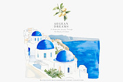 greek clipart mediterranean set, a Decorative Illustration by Patishop Art (Thumbnail 7 of 10)