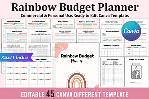 Editable Rainbow Budget Planner