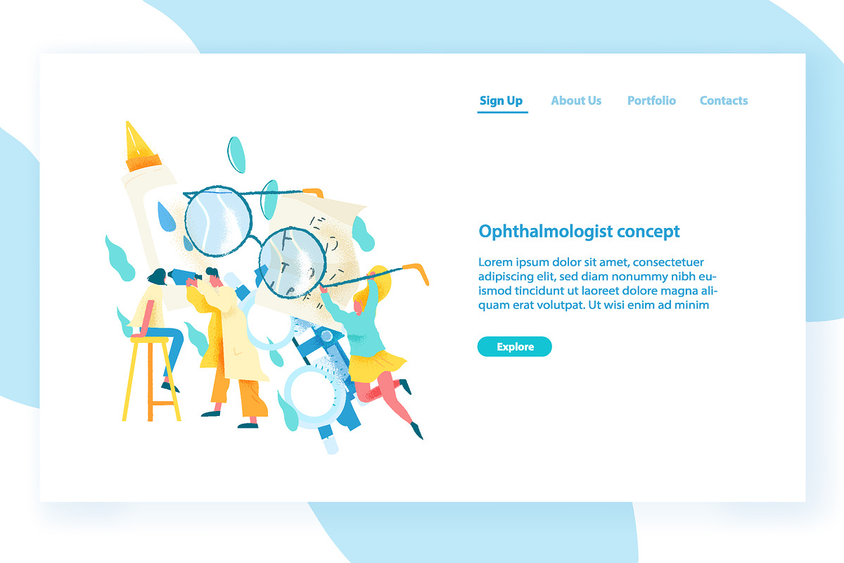Ophthalmologist concept, a Healthcare Illustration by Good Studio (Photo 1 of 3)