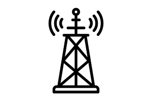 Signal network black cion, an Outline Icon by Creative priyanka
