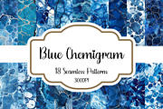 Blue Chemigram Seamless Patterns, a Pattern Graphic by PrintablesByFranklyn (Thumbnail 1 of 4)
