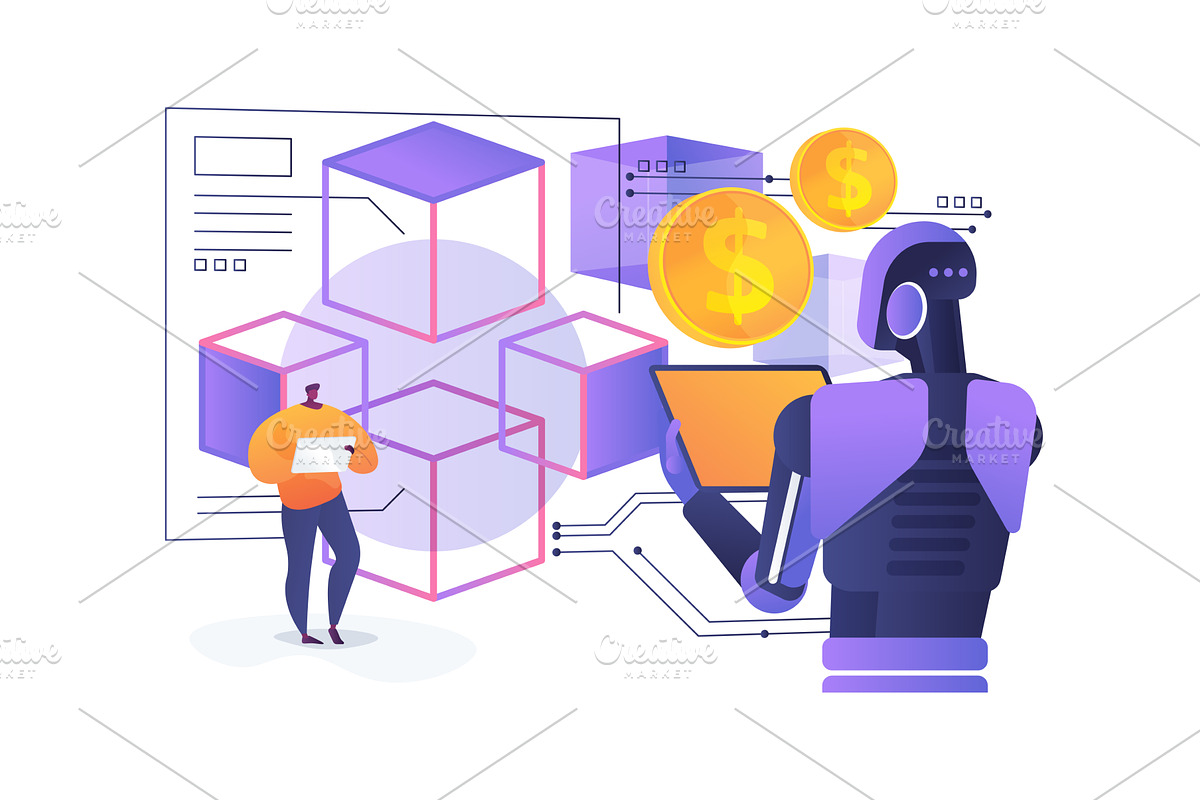 Blockchain for Transparent, a Technology Illustration by Visual Generation