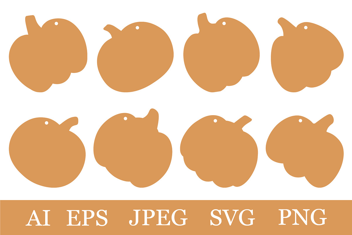 Pumpkin silhouette Gift Tag template, an Illustration by IrinaShishkova (Photo 1 of 2)