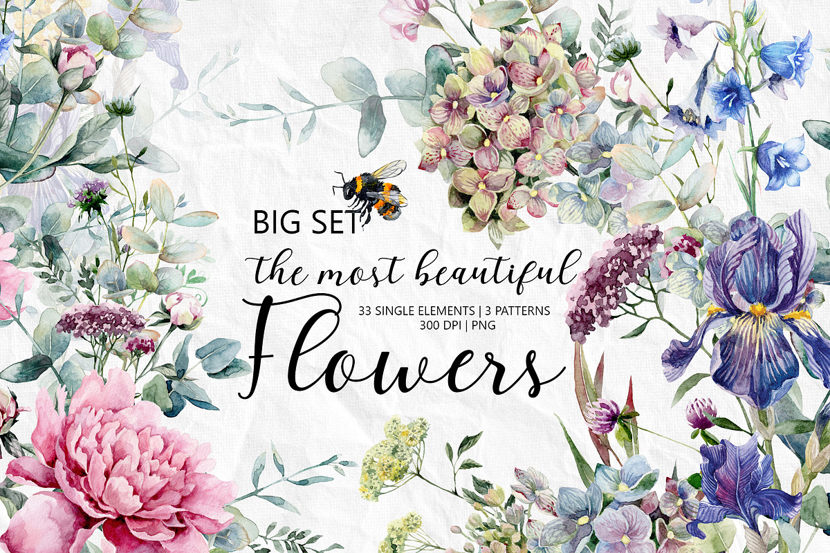Set of watercolor flowers, a Decorative Illustration by RushkinaAntonina (Photo 1 of 11)