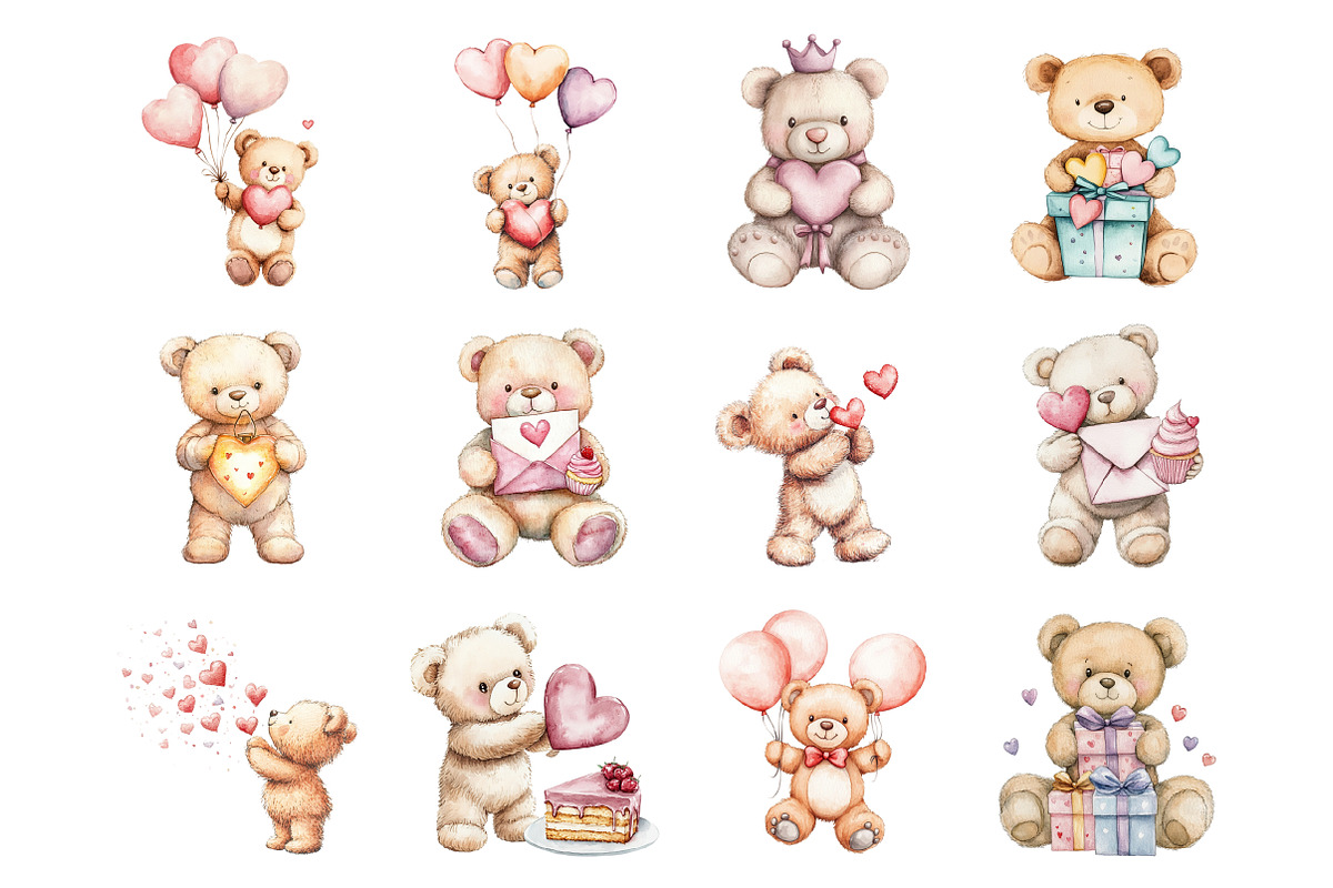 Valentins Day-birthday Party Teddy, an Illustration by Design Market (Photo 2 of 3)