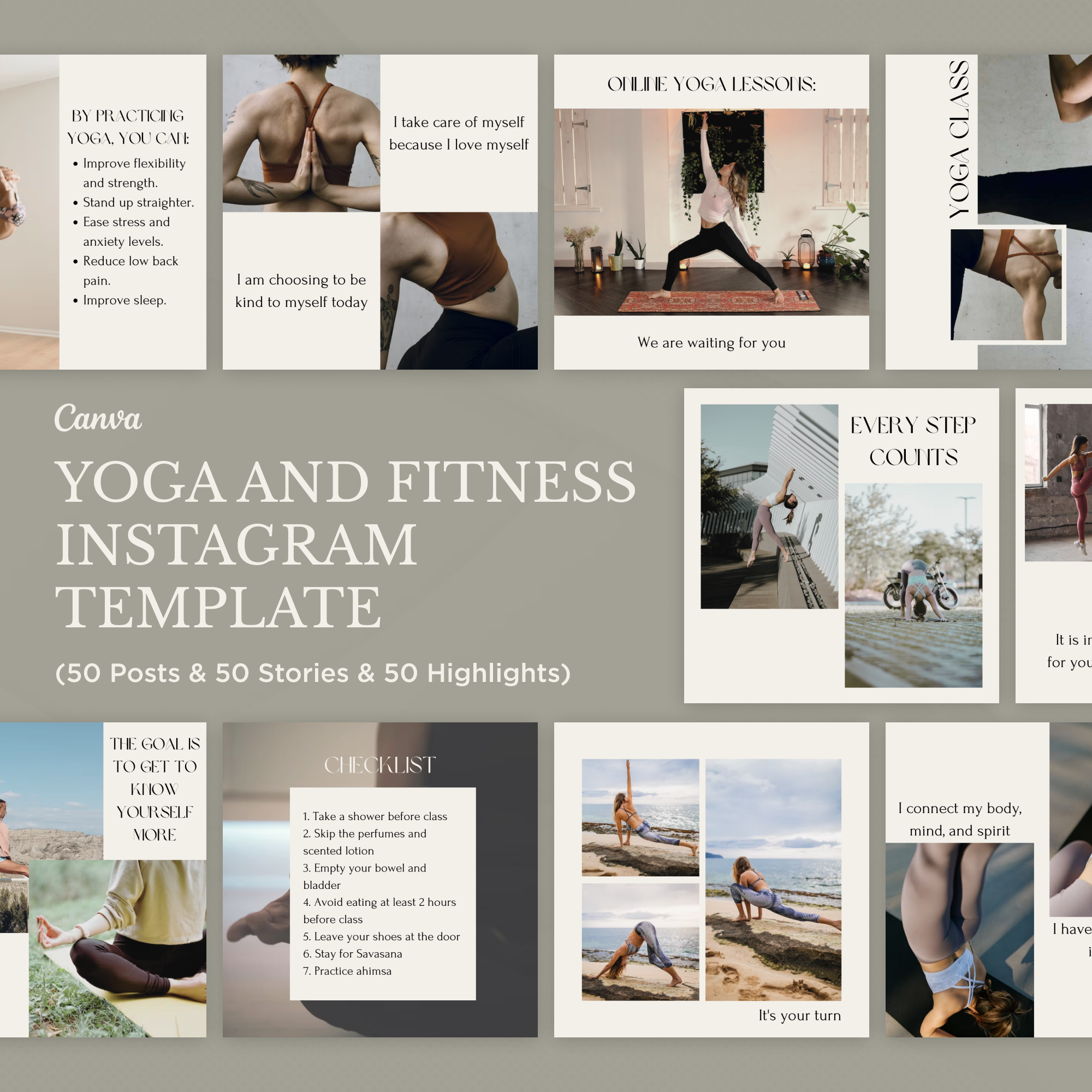 Instagram Yoga Canva Template, a Social Media Template by ...