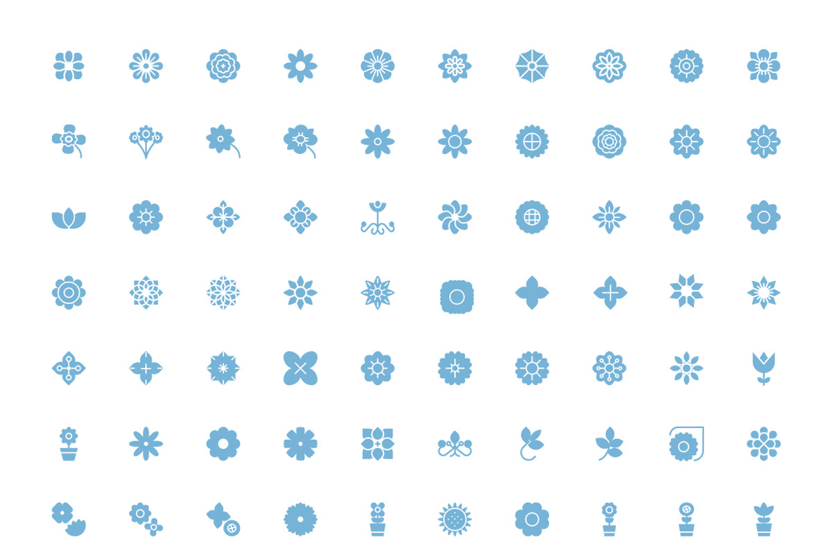 125+ Flowers and Floral Vector Icons preview 3