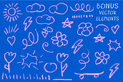Dos Crayones 2 textured fonts, a Handwritten Font by Fat Hamster (Thumbnail 14 of 18)