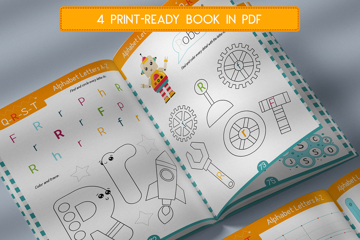 Letter Tracing Activity book ABC, an Education Illustration by Nursery Art (Photo 9 of 10)
