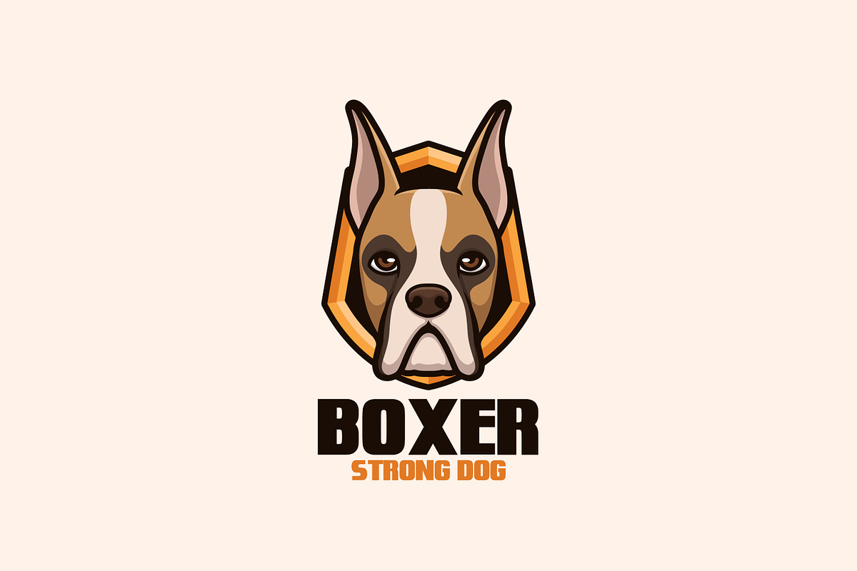 Boxer Dog Cartoon Mascot Logo, a Branding & Logo Template by Gumrega Studio