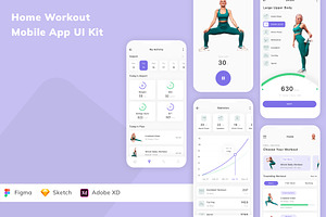 Home Workout Mobile App UI Kit