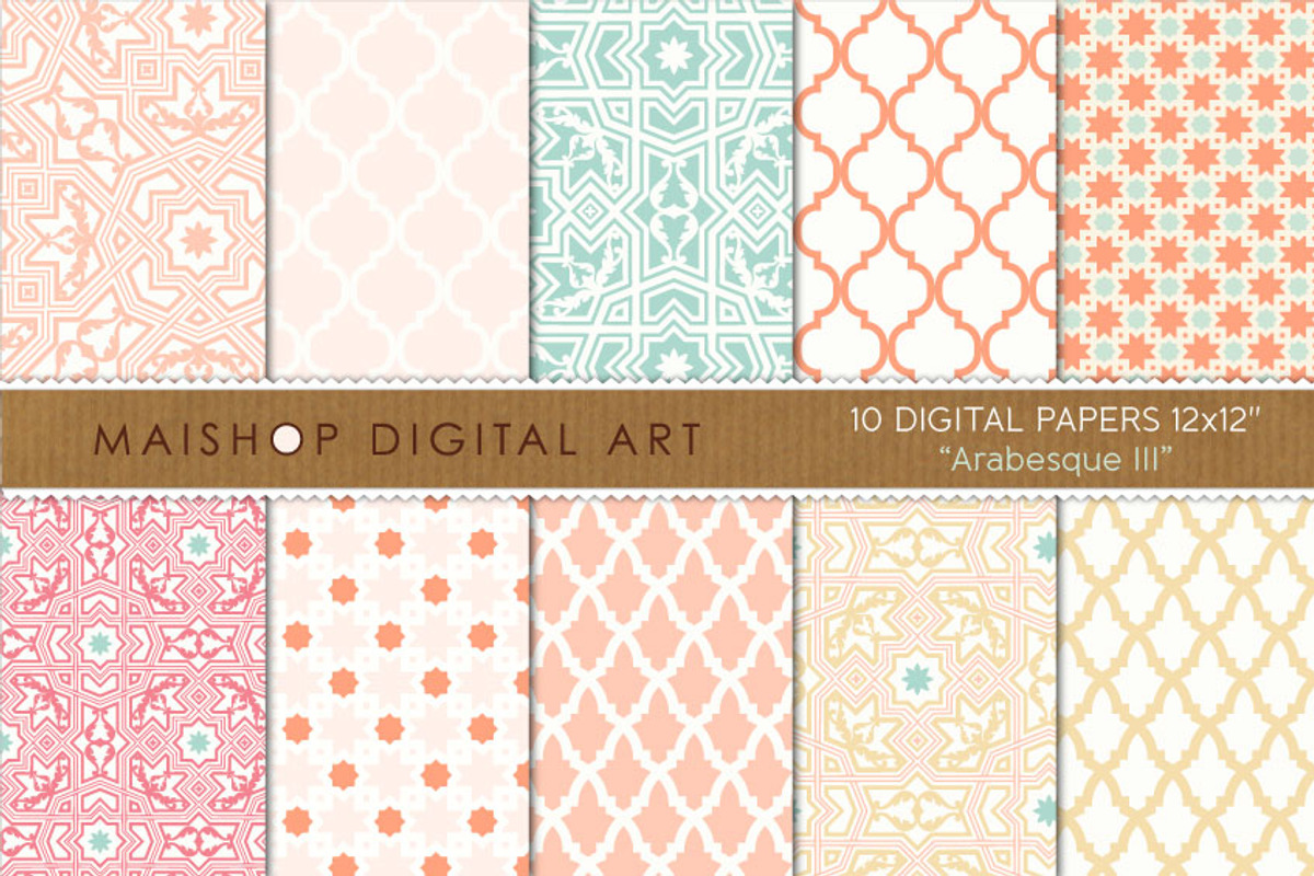 Digital Paper Arabesque Set 03