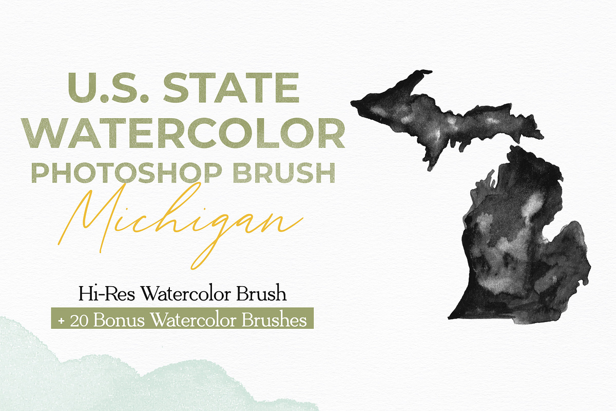 Michigan US Watercolor PS Brush, a Brush Add-On by Fernwel Creative (Photo 1 of 6)